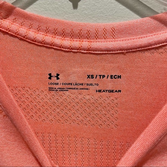 Under Armour HeatGear Velocity Crew Neck Short Sleeve Tee Shirt Orange Size XS - Picture 4 of 8